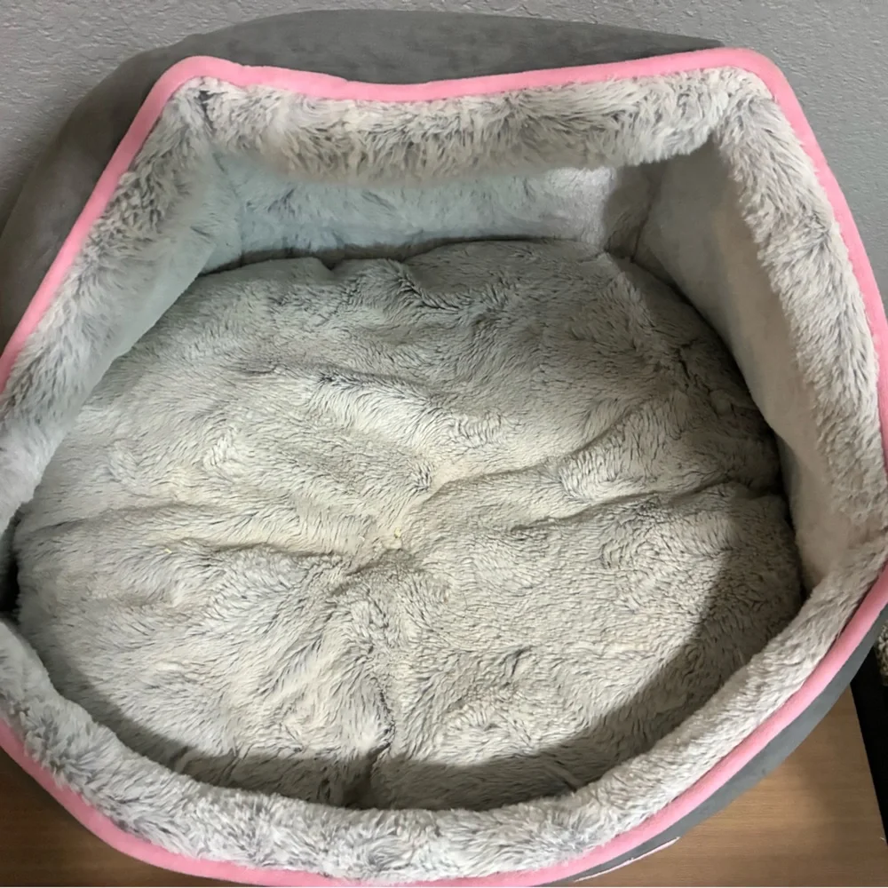 Comfy cat bed Kitty Bed Grey Marble Cave Meow